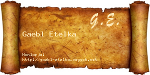 Gaebl Etelka névjegykártya